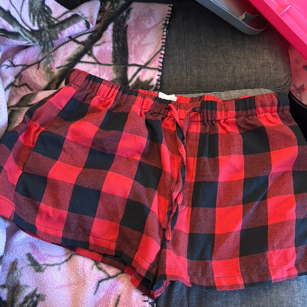 Pink Lily Red and Black Athletic Shorts